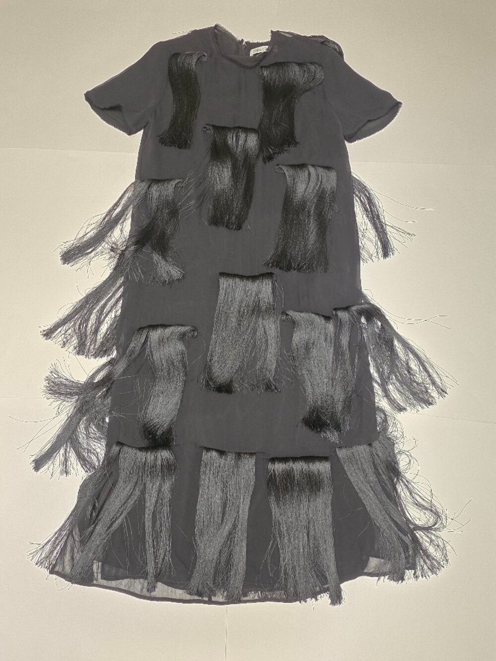 NWOT Zara Black Fringed Midi Dress - Picture 6 of 16